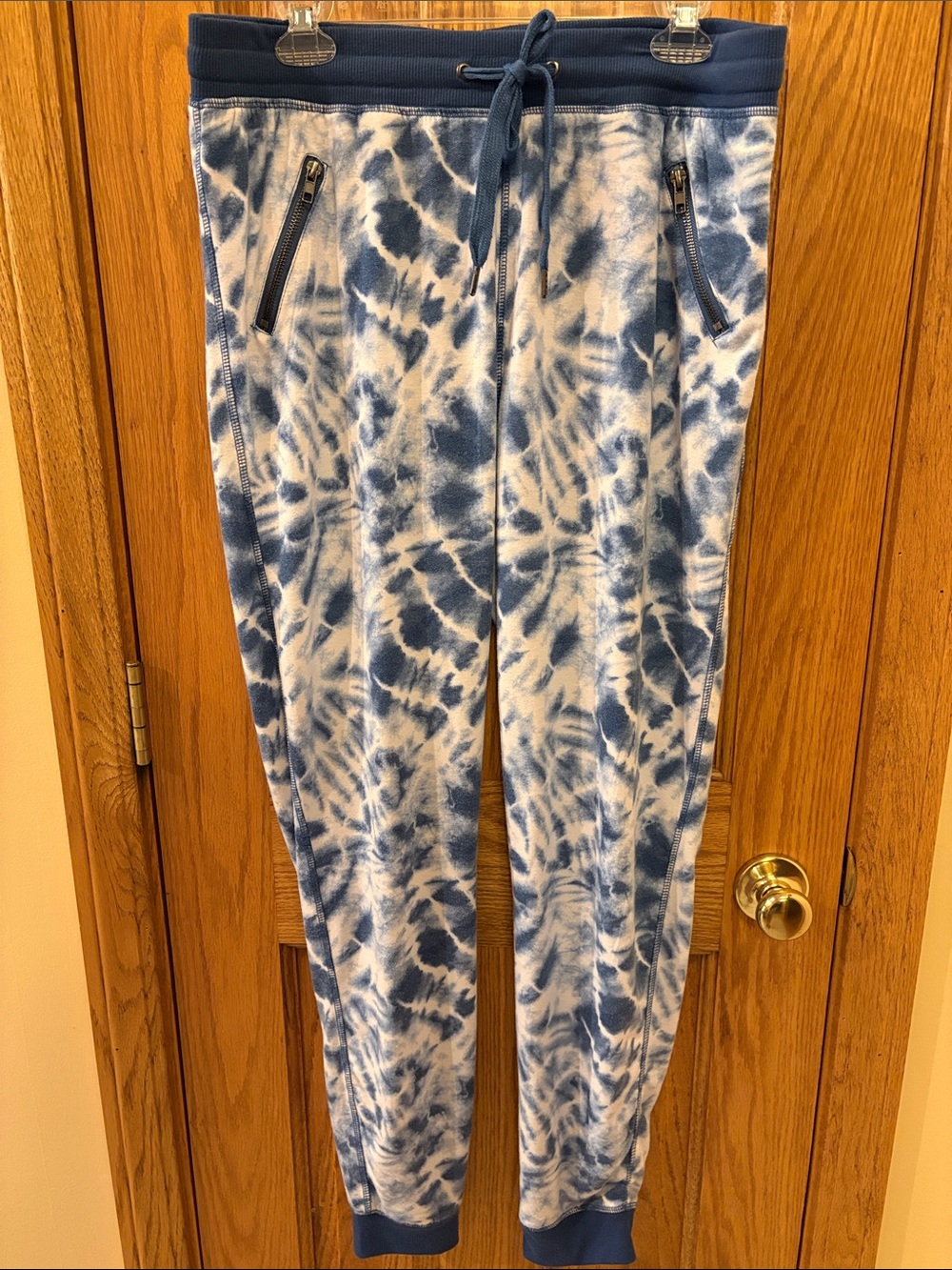 Tie-Dye Blue Jogger Pants with Drawstring Waist